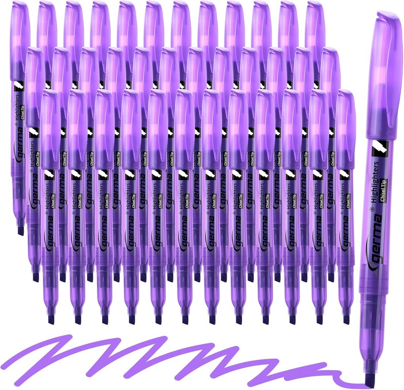 Cgerma Purple Highlighters, 36 Pack, Chisel Tip Highlighter Pack, Quickly Drying, Perfect for Students Kids Adults Classroom, Office, School Supplies - Image 1
